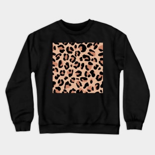 Clay Brown Leopard Print Crewneck Sweatshirt